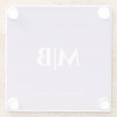 薄紫カスタムモノグラム名 ガラスコースター (裏面)