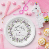 薄紫カスタム甘い16パープル春フラワー ペーパープレート (パーティー)