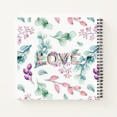 薄紫カスタム開花レシピ本結婚のギフト ノートブック (裏面)