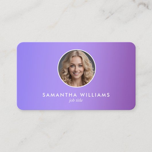 薄紫カスタムQR写真 名刺 (正面)