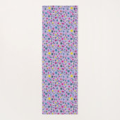 薄紫カラフルキッズフローラルパターン ヨガマット (裏面)