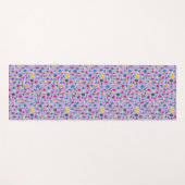 薄紫カラフルキッズフローラルパターン ヨガマット (正面(横))