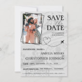 薄紫カリフォルニアパスポート日付の保存 セーブザデート (裏面)