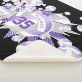 薄紫ガーリーグレイのバレーボール シェルパブランケット (3/4)