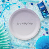 薄紫ガーリーパープル紙吹雪グラムグラデーション ペーパープレート (パーティー)