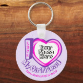 薄紫ギフト愛する私のガールフレンド誕生日 キーホルダー (正面)
