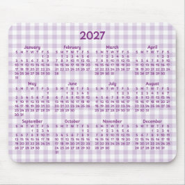 薄紫ギンガムのウィムジカル 2027年カレンダー マウスパッド