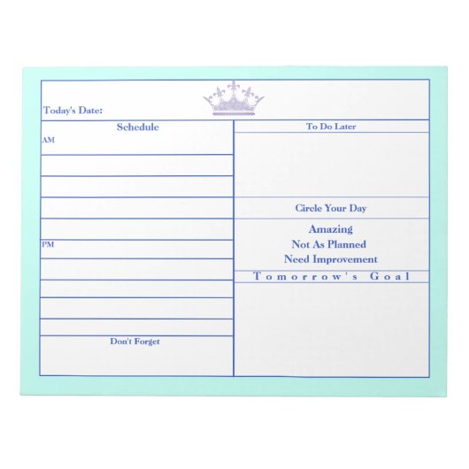 薄紫クラウン縁どピンク装飾パッド ノートパッド (正面)