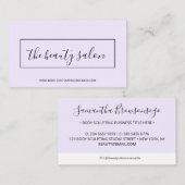 薄紫クリーンシンプルデザインと矩形フレーム 名刺 (正面/裏面)