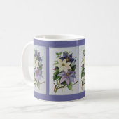 薄紫クレマティスつる植物アクリル絵画ズ コーヒーマグカップ (正面左)
