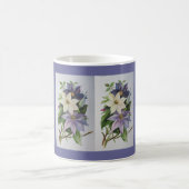 薄紫クレマティスつる植物アクリル絵画ズ コーヒーマグカップ (中央)