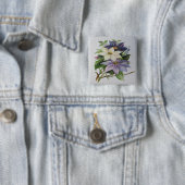 薄紫クレマティスつる植物アクリル絵画ズ 缶バッジ (インサイチュ)
