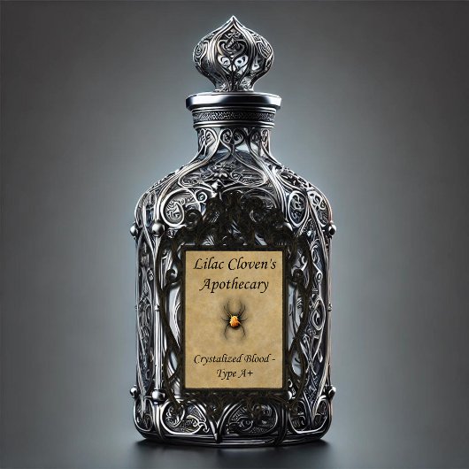 薄紫クローベンの薬局：結晶化した血液A+ シール