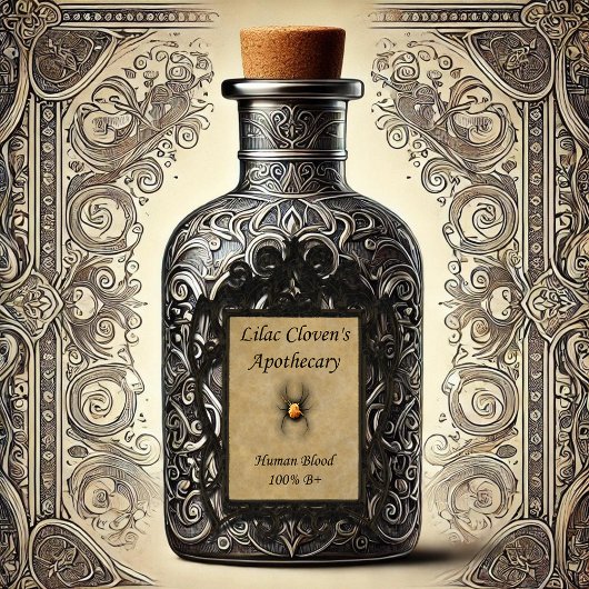 薄紫クローベン薬局：ヒト血液100% B+ シール