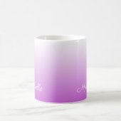 薄紫グラデーションパーソナライズされた名 コーヒーマグカップ (中央)