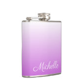 薄紫グラデーションパーソナライズされた名 フラスク (右)