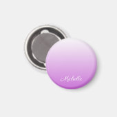 薄紫グラデーションパーソナライズされた名 マグネット (正面/裏面)