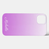 薄紫グラデーション紫パーソナライズされた名Case-Mate iPh Case-Mate iPhoneケース (裏面 (横))