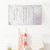 薄紫グラデーション銀箔の結婚歓迎 横断幕 (インサイチュ)