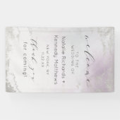 薄紫グラデーション銀箔の結婚歓迎 横断幕 (横)