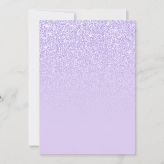 薄紫グリッターグラムスウィート16フォト招待状 招待状 (裏面)