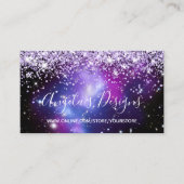薄紫グリッターブルーパープル銀河系オンラインストア 名刺 (正面)