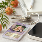 薄紫グリッター水フェイク色ゴールドフォイルサロンID キーホルダー (正面右)