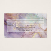 薄紫グリッター水彩フェイク金ゴールドサロンギフトカード (裏面)