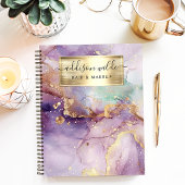 薄紫グリッター水彩金フェイク箔事業 ノートブック