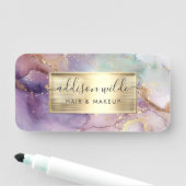 薄紫グリッター水彩金フェイク箔 名札 (インサイチュ)