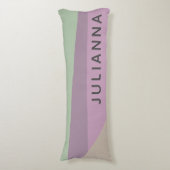 薄紫グリーンジオメトリカラーブロックパーソナライズされた ボディピロー (正面縦)