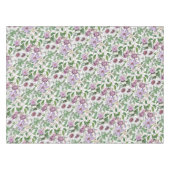 薄紫グリーンホワイトヴィンテージ植物花 テーブルクロス (正面(横))