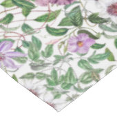 薄紫グリーンホワイトヴィンテージ植物花 テーブルクロス (アングル)