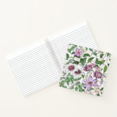 薄紫グリーンホワイトヴィンテージ植物花 ノートブック (内部)