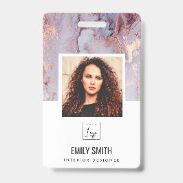 薄紫ゲート従業員フォトバーコード名バッジ バッジ