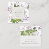 薄紫コテージガーデンウォーターカラーフローラ束 スクエア名刺 (正面/裏面)
