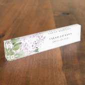 薄紫コテージガーデンウォーターカラーフローラ束 デスクネームプレート (側面)