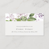 薄紫コテージガーデンウォーターカラーフローラ束 名刺