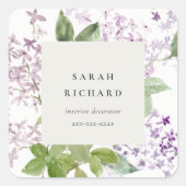 薄紫コテージガーデンフローラバンチビジネス スクエアシール (正面)