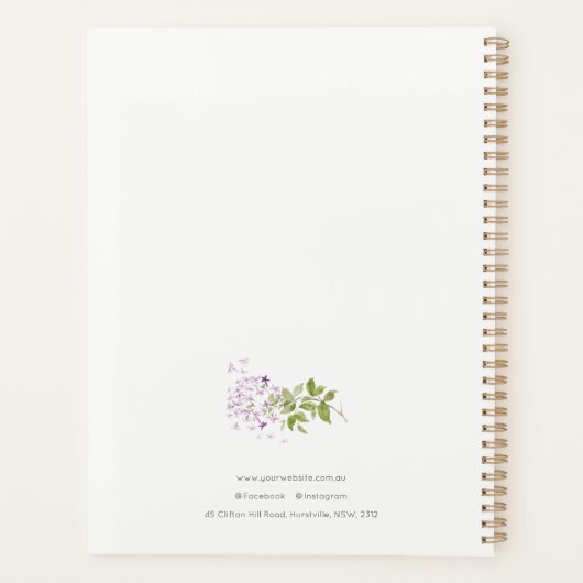 薄紫コテージガーデンフローラバンチビジネス プランナー手帳 (裏面)