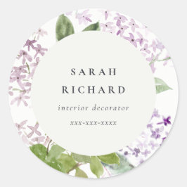 薄紫コテージガーデンフローラバンチビジネス ラウンドシール