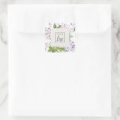 薄紫コテージガーデンフローラバンチロゴビジネス スクエアシール (バッグ)