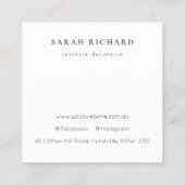 薄紫コテージガーデン水彩フローラバンチロゴ スクエア名刺 (裏面)