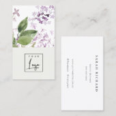 薄紫コテージガーデン水彩フローラバンチロゴ 名刺 (正面/裏面)