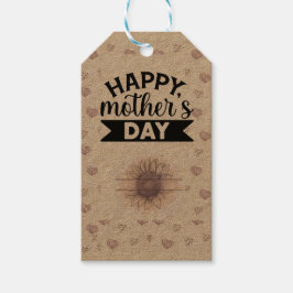 薄紫サンフラワーマザーズデイクラフトギフトラベル ギフトタグ