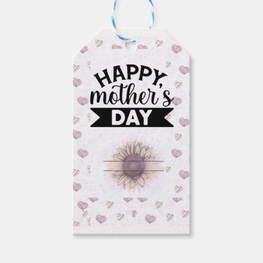 薄紫サンフラワーマザーズデイクラフトギフトラベル ギフトタグ (正面)