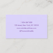 薄紫シザーヘアスタイリストパープル名刺 名刺 (裏面)