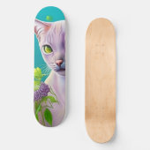 薄紫シャム猫薄紫花オンティール(緑がかった色) スケートボード (正面)