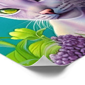 薄紫シャム猫薄紫花オンティール（緑がかった色） ポスター (角)