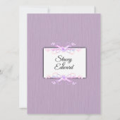 薄紫シンプル伝統的結婚式招待状 招待状 (裏面)